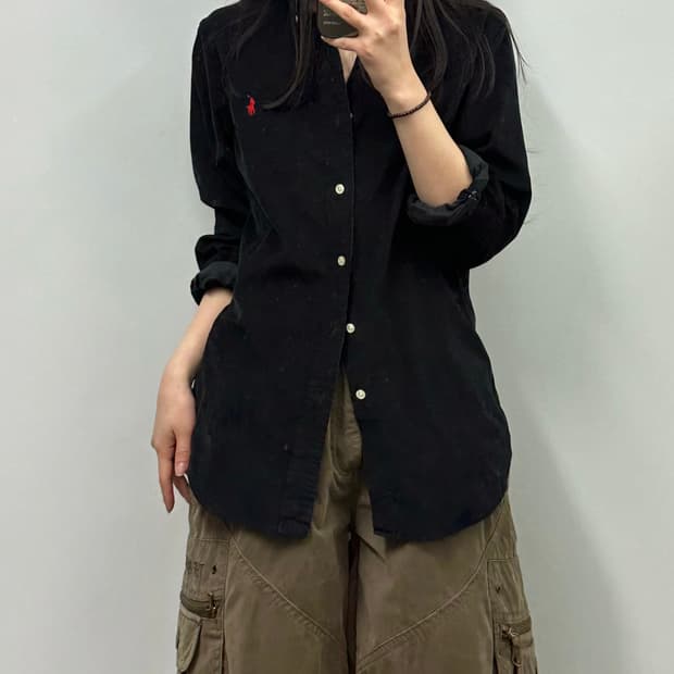 폴로 랄프로렌 신형 블랙 코듀로이 셔츠