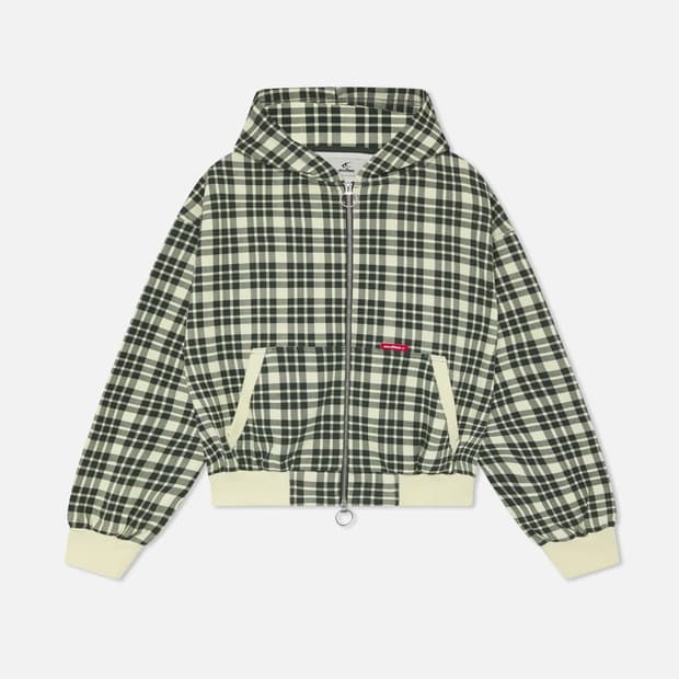 Scuffers green checks zipper 후드집업