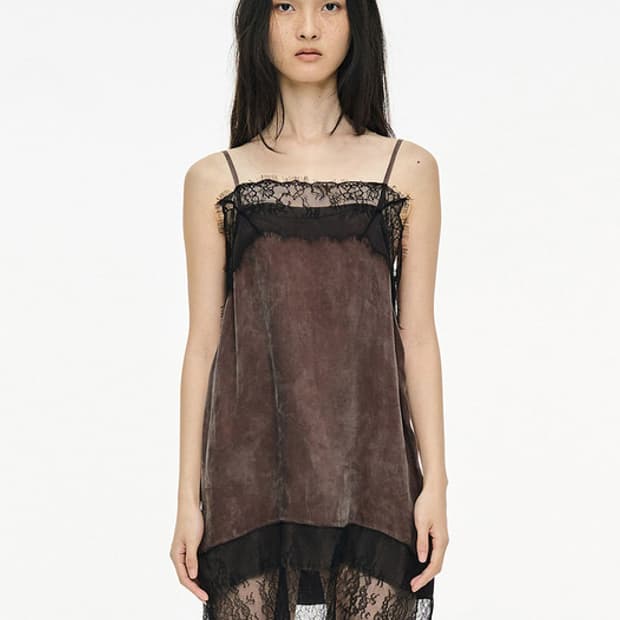 세릭 레이스 슬립 드레스 LACE SLIP DRESS / BROWN