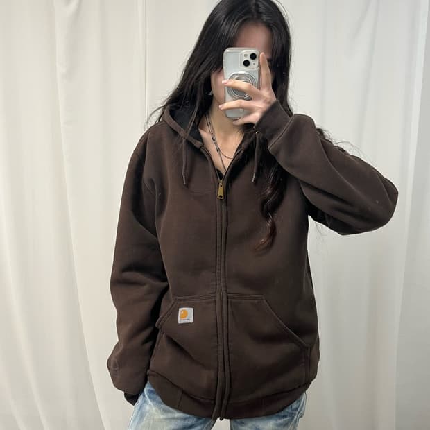 Carhartt Brown Thermal Hoodie Zip-up