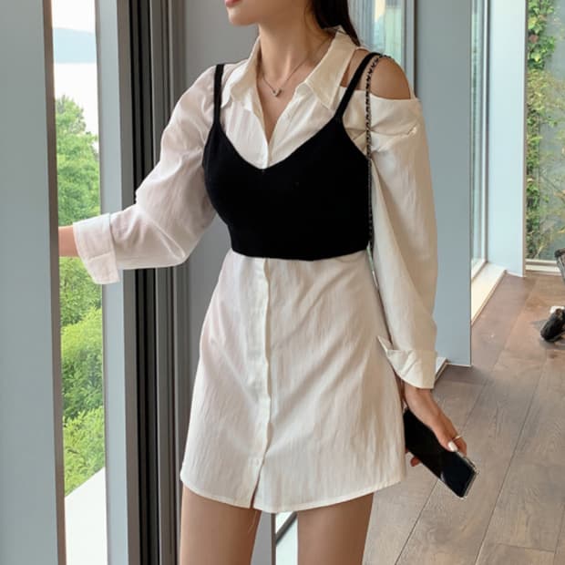 모던로브 미니 셔츠원피스