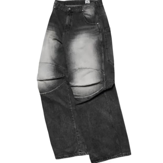 Mjd 3D 데님 블랙 팬츠 M