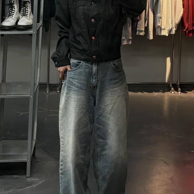 폴로랄프로렌스포츠 생지 블랙데님 자켓 A3773