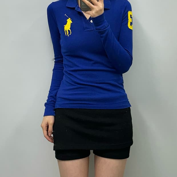 폴로 랄프로렌 빅포니 블루 긴팔 카라 티셔츠