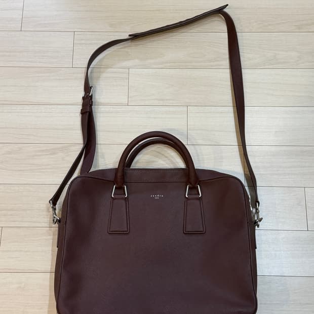 Sandro saffiano leather briefcase
