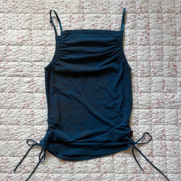 Blue oriental sleeveless