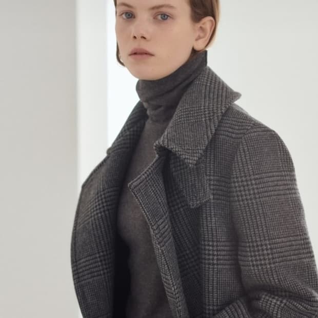 NILBY P 닐바이피 스탠다드 체크 더블코트[32]