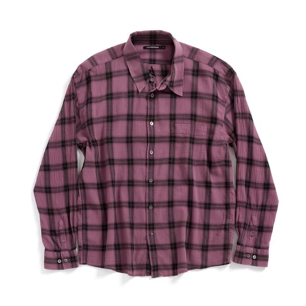  [3] Classic Shirt Over Dyed Check Pink