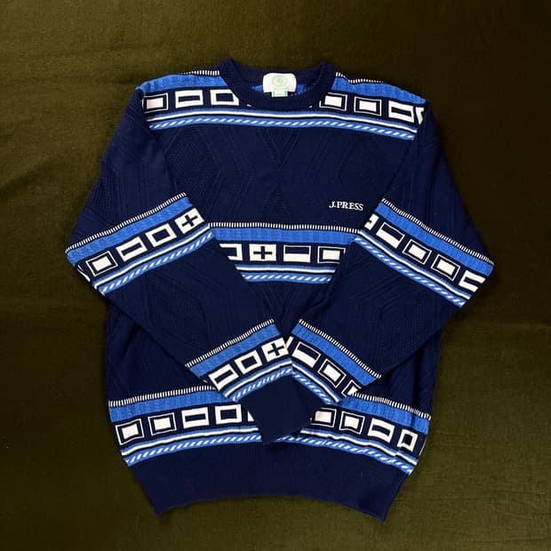 제이프레스(J.PRESS) 패턴 니트 (실측확인)