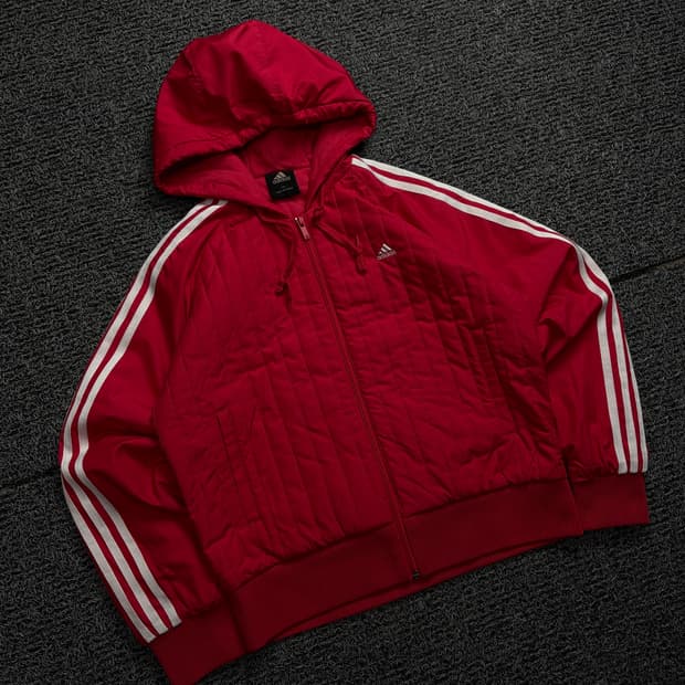 00s 아디다스 올드스쿨 경량 퀼팅 후드 점퍼 1840