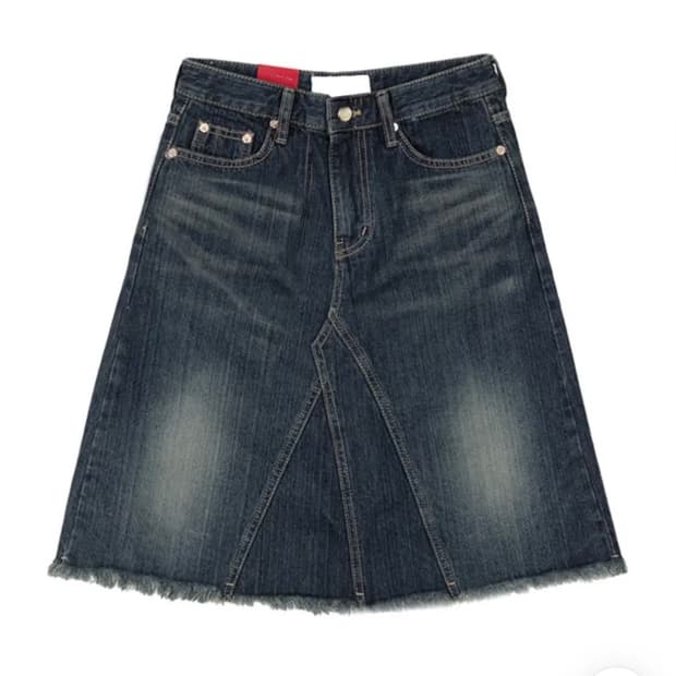 미디 데님 청치마