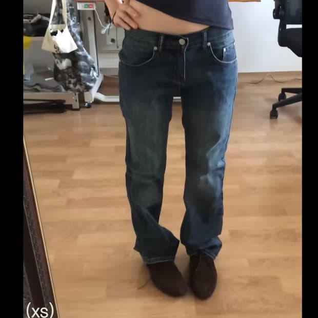 스웨이드 기명 콜라보 데님 s