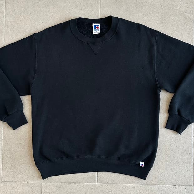 90s 빈티지 러셀 스웻셔츠 블랙 L USA