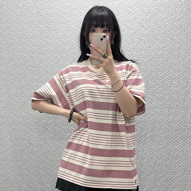 리바이스 빈티지 레드라벨 레트로 키치 스트라이프 반팔티 XL C12473