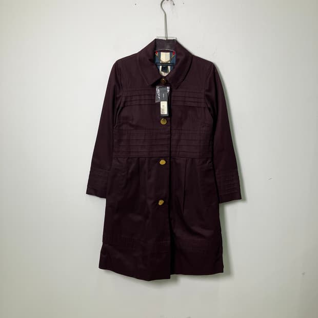 데드스탁 마크 바이 마크제이콥스 버건디 플리츠 디테일 코트