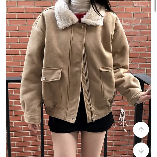 쇼퍼랜드 양털 스웨이드 무스탕 베이지