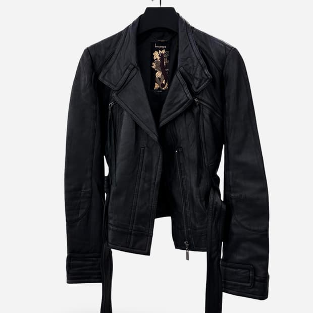Blu:Pepe Lambskin Leather Rider Jacket