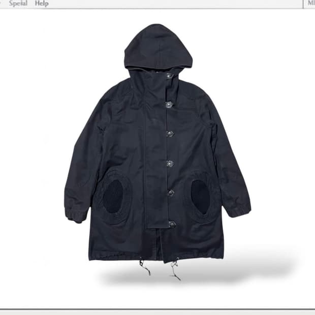 츠모리치사토 라운드포켓 퍼 코트