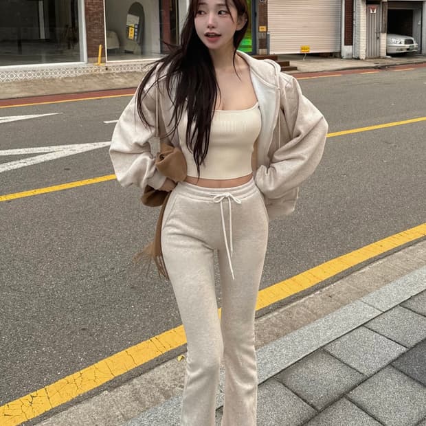 (텍안뗀새거)카인다미 골반볼륨업 밍크기모 세미 부츠컷 트레이닝 팬츠