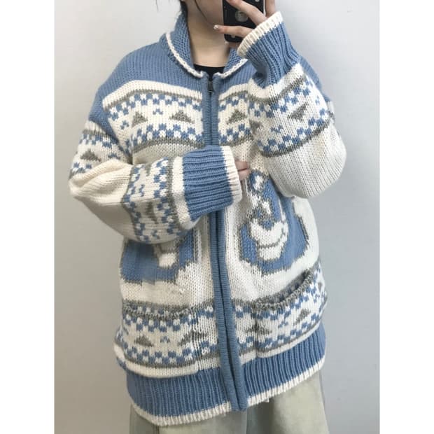 LMC 니트 코위찬 집업 1사이즈