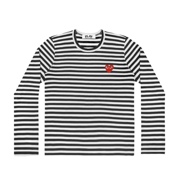 꼼데가르송 스트라이프 롱슬리브 블랙 L