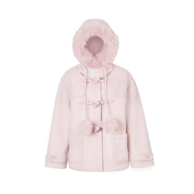 아이당클럽 아이당 핑크 떡코 폼폼 코트