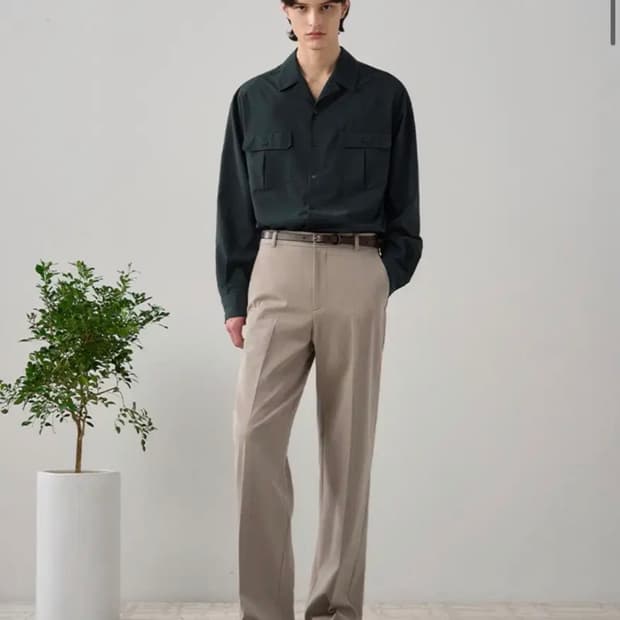 [M]드로우핏 밴딩 와이드 슬랙스 라이트베이지 새상품