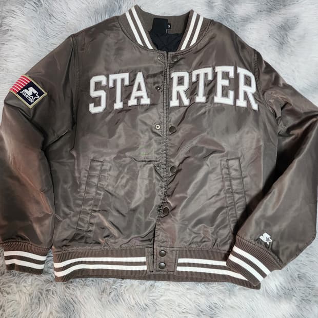 스타터 브라운 야구 점퍼 스타디움 자켓