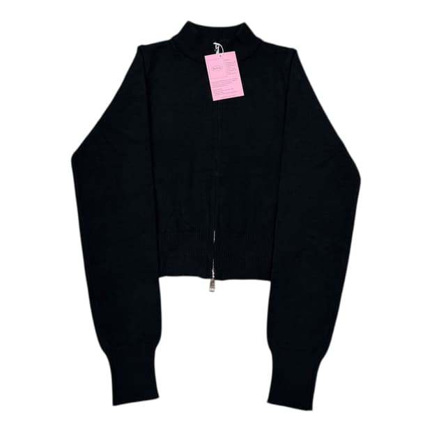 Bellide 베이델리 비스코스 니트 집업 자켓 블랙