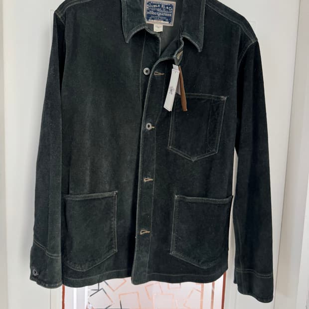 M 더블알엘 인디고 러프아웃 스웨이드 초어 자켓 카코트