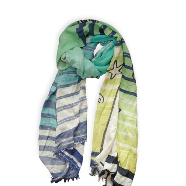 키치  해변 소녀 머플러 