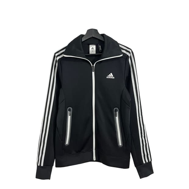 아디다스 검흰 트랙탑 