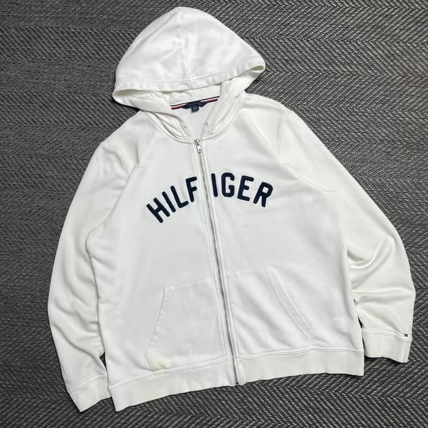 타미힐피거 스펠아웃 베이직 루즈핏 후드집업y 5226