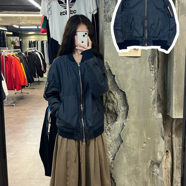 타미힐피거 투웨이 코튼 항공점퍼 네이비 M #csz2043 