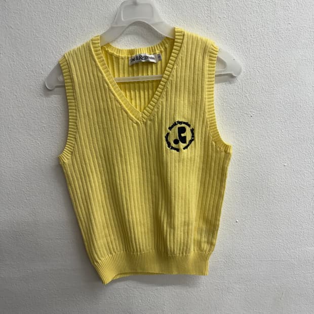 Rest & recreation 레스트앤레크레이션 옐로 크롭 조끼 S