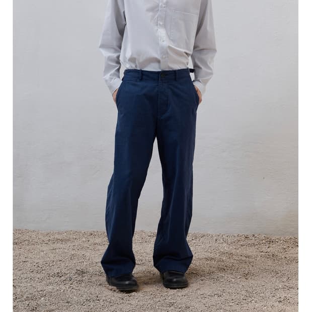 유스 워시드 와이드 치노팬츠 블루 M