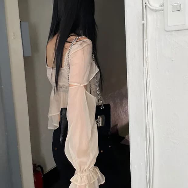 satomi radio 사토미라디오 언발 쉬폰 블라우스