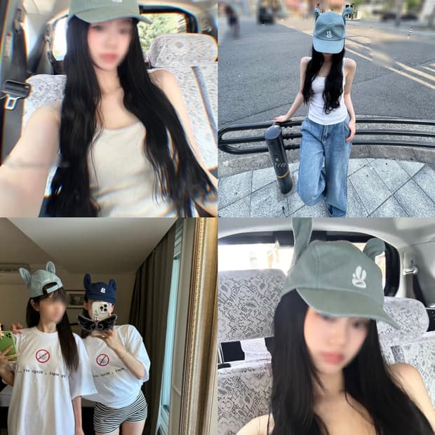 민트 그린 yegg 예그 트위스트 윙 캡 볼캡 모자 팔아요 ~