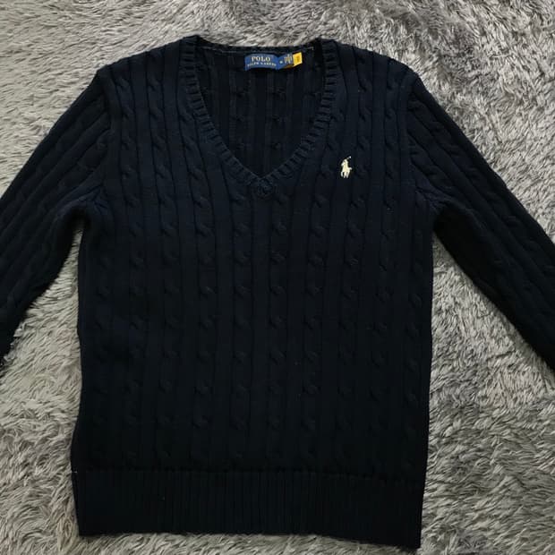  [[여성 M, A급] 폴로(POLO) 브이넥 케이블 니트@201  