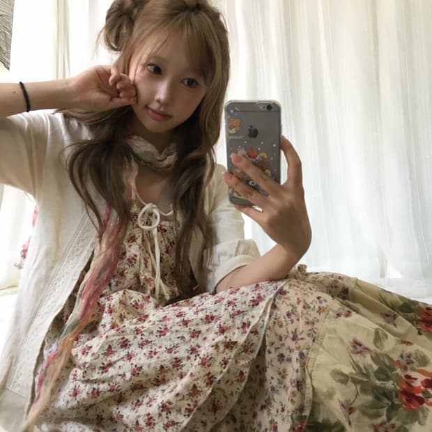 빈티지 플라워 아이보리 모리 코디세트