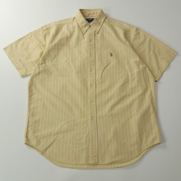 CJ702 L 폴로 블레이크핏 90s 옐로우 스트라이프 반팔 셔츠 남방