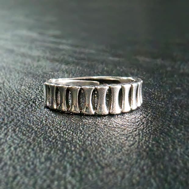 Duat 실버 남자 엔틱 빈티지 명품 고대 뼈 반지