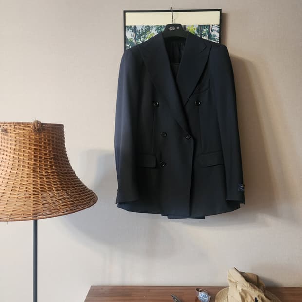 맨온더분 paulo olivira 다크네이비 더블 브레스티드 셋업 48