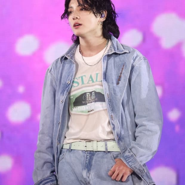 [Y/Project] 핀치드 로고 데님 (bts 정국 바지)