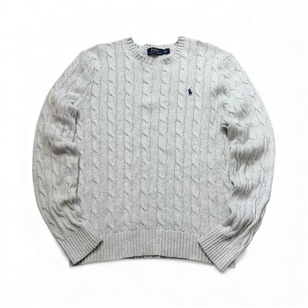 폴로 랄프로렌 그레이 케이블 니트 