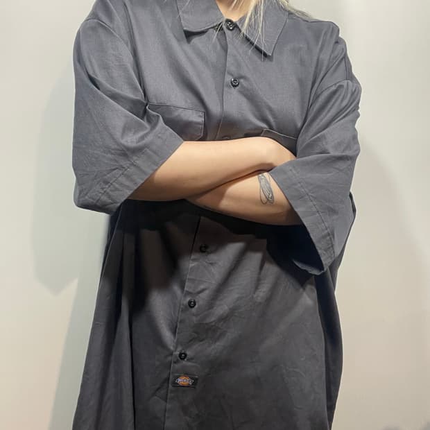 디키즈 차콜 워크 셔츠