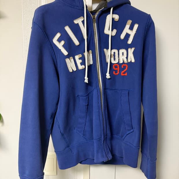 (M) 머슬핏 양홍원핏 나와버림 아베크롬비 후드집업 블루