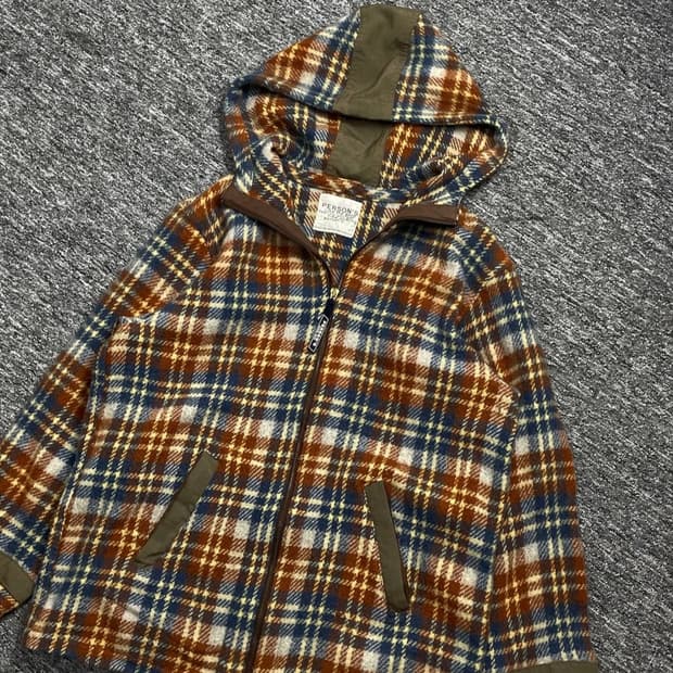 아메리칸 빈티지 타탄체크 백 포켓 후리스 자켓 