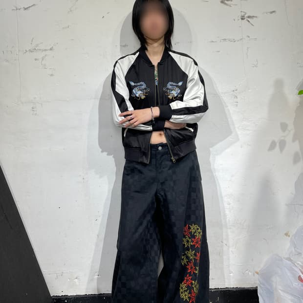 일본빈티지 오리엔탈 용 자수 빈티지 스카쟌 M