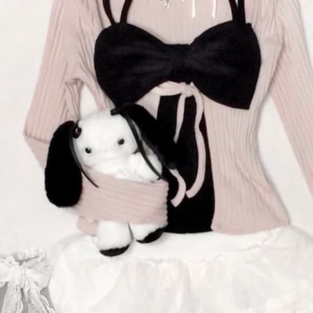 빈티지 리본 레이어드 나시